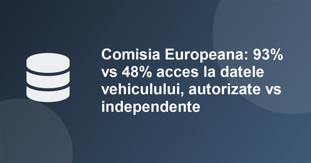 Comisia Europeana, dupa evaluarea MVBER: 93% dintre service-urile autorizate au acces la datele vehiculului, fata de doar 48% dintre reparatorii independenti